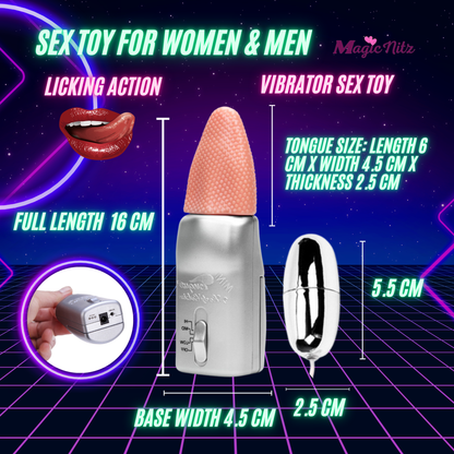 Vibrating Tongue Bullet Set 3 Speeds Real Feel Texture