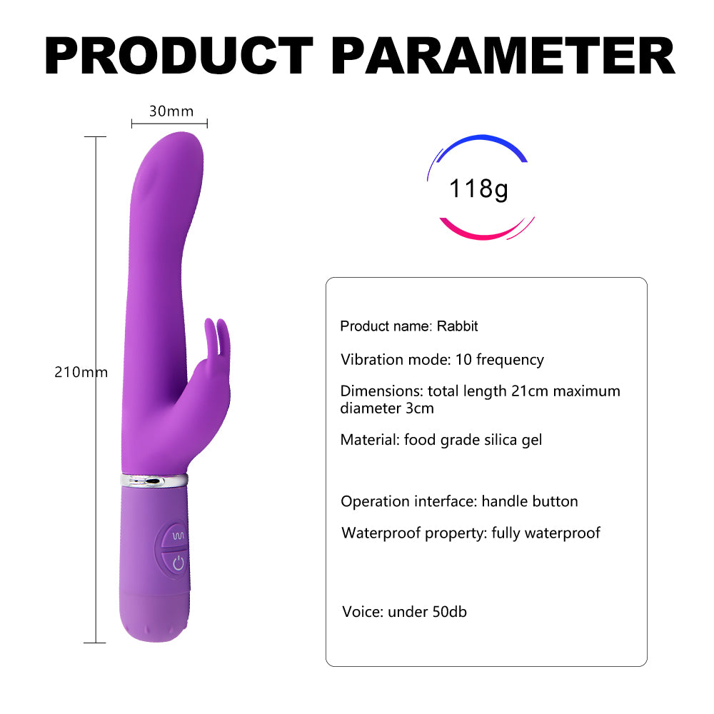 7-Piece Couples Bedroom Gift Set- 10-Mode Rabbit Vibrator, Kama Sutra Glow Dice & Bedroom Commands Game