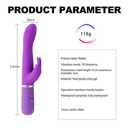 7-Piece Couples Bedroom Gift Set- 10-Mode Rabbit Vibrator, Kama Sutra Glow Dice & Bedroom Commands Game