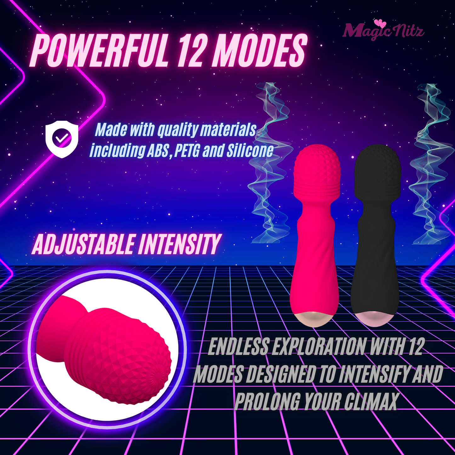 Powerful 12 Speeds Premium Rechargeable Massager Wand Vibrator