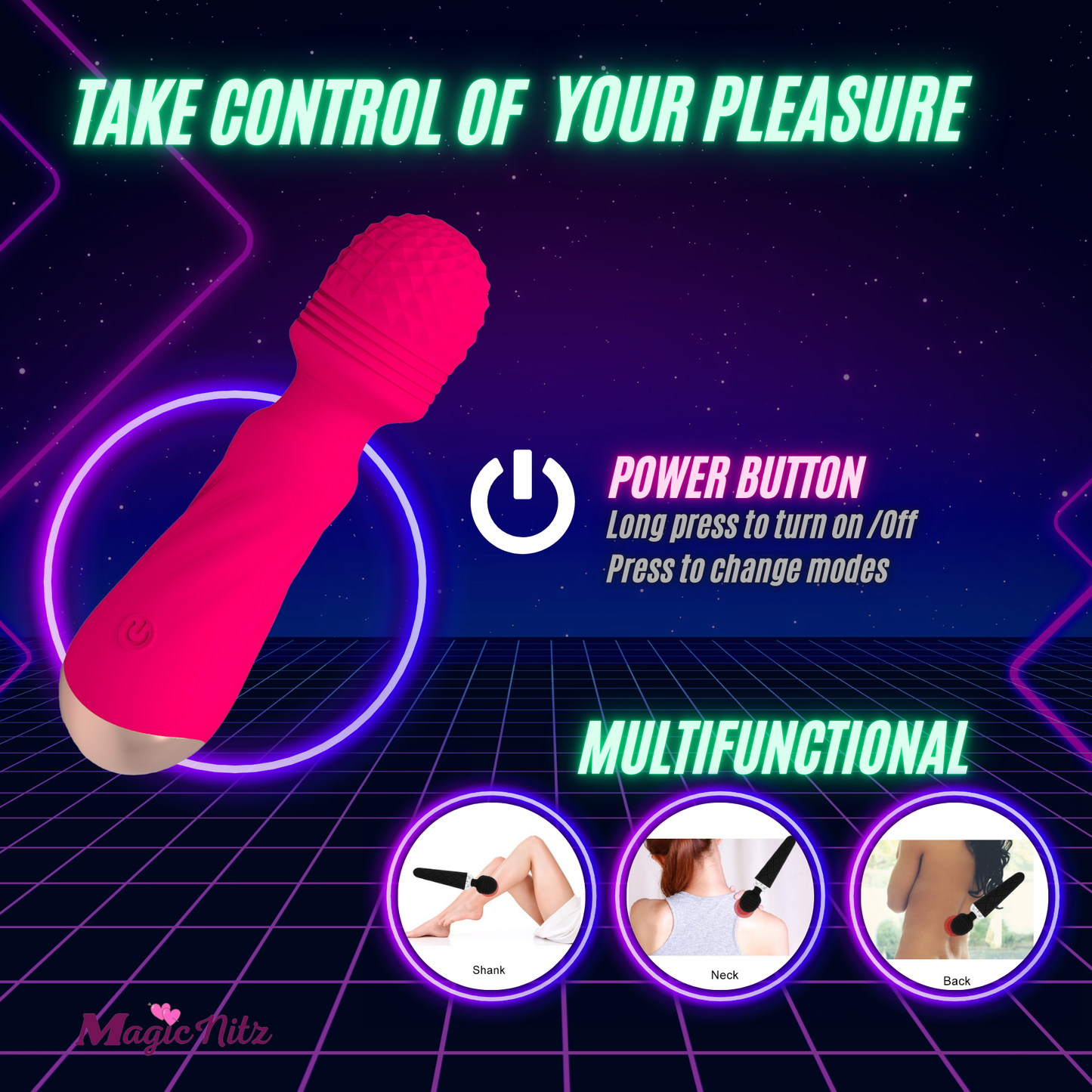Powerful 12 Speeds Premium Rechargeable Massager Wand Vibrator