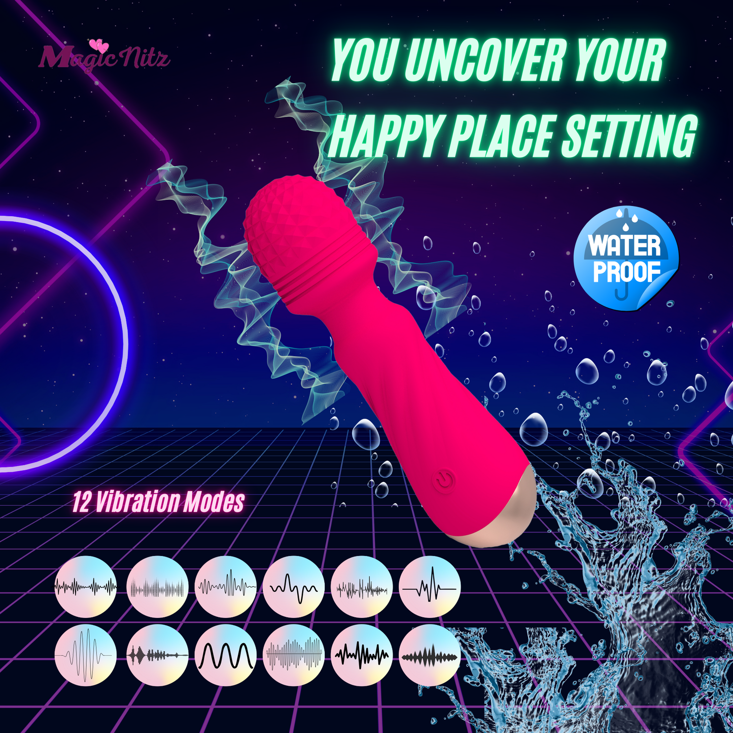 Powerful 12 Speeds Premium Rechargeable Massager Wand Vibrator