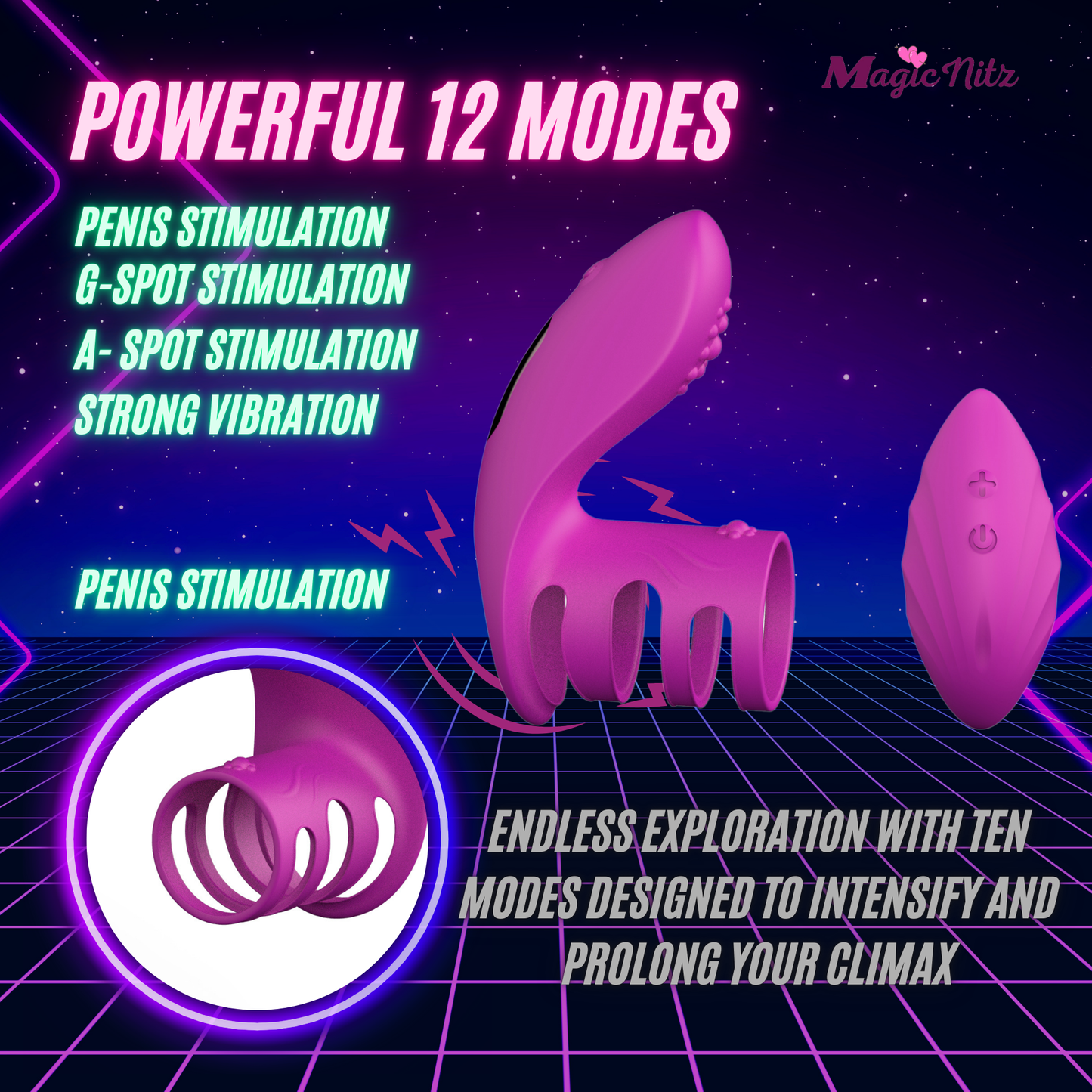 Vibrating Cock Ring Clitoral Vibrator USB G-Spot Adult Sex Toys For Couples