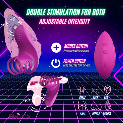 Vibrating Cock Ring Clitoral Vibrator USB G-Spot Adult Sex Toys For Couples