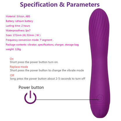 7 Modes G-spot Clitoral Stimulator Texture Head Waterproof Adult Dildo Screw Vibrator Sex Toy