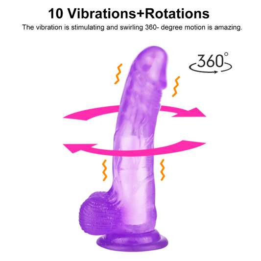 Rechargeable 10 Powerful Modes Dildo Vibrator With 360″ Rotations
