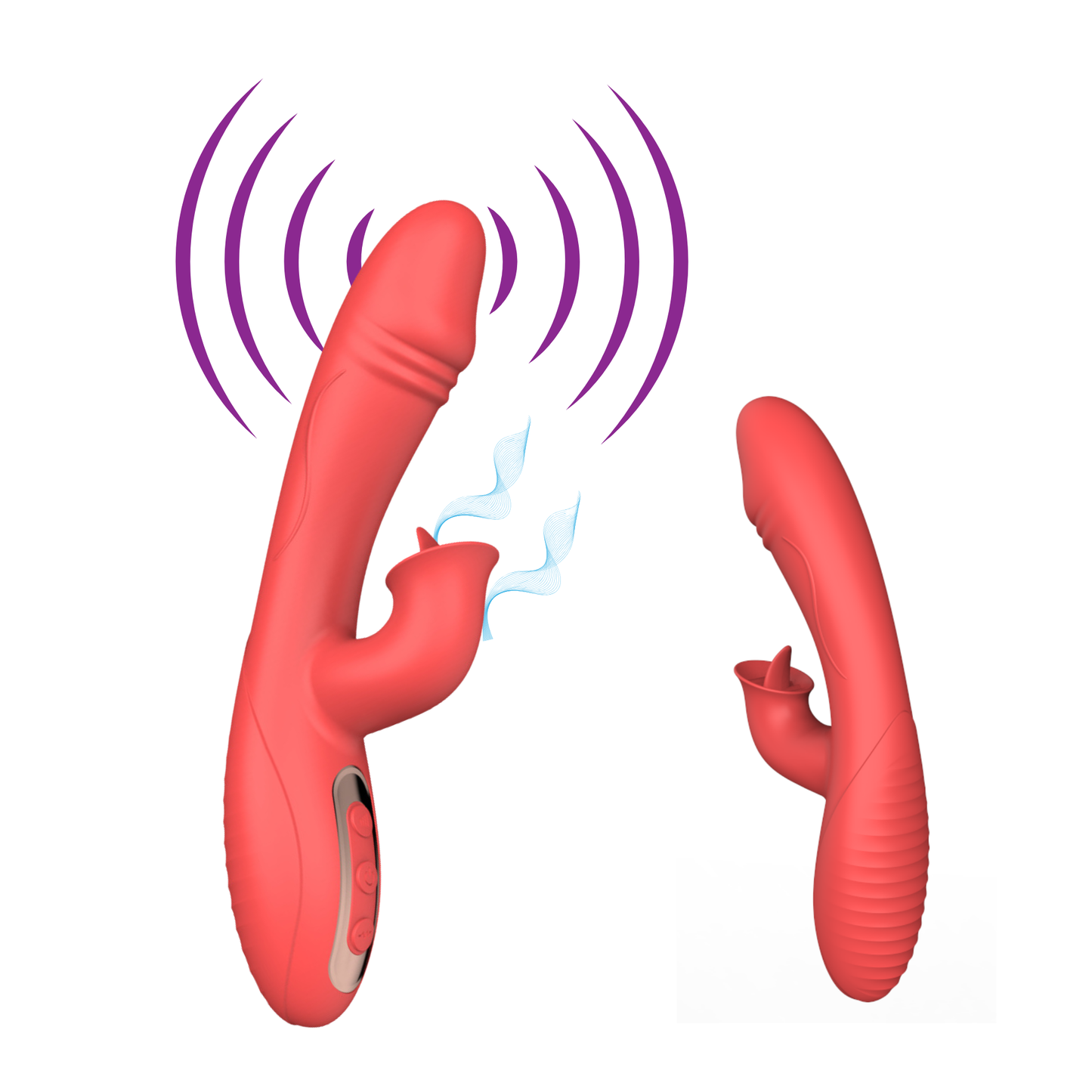 12-mode 2-in-1 G-spot and Clitoral Tongue Licking Vibrator