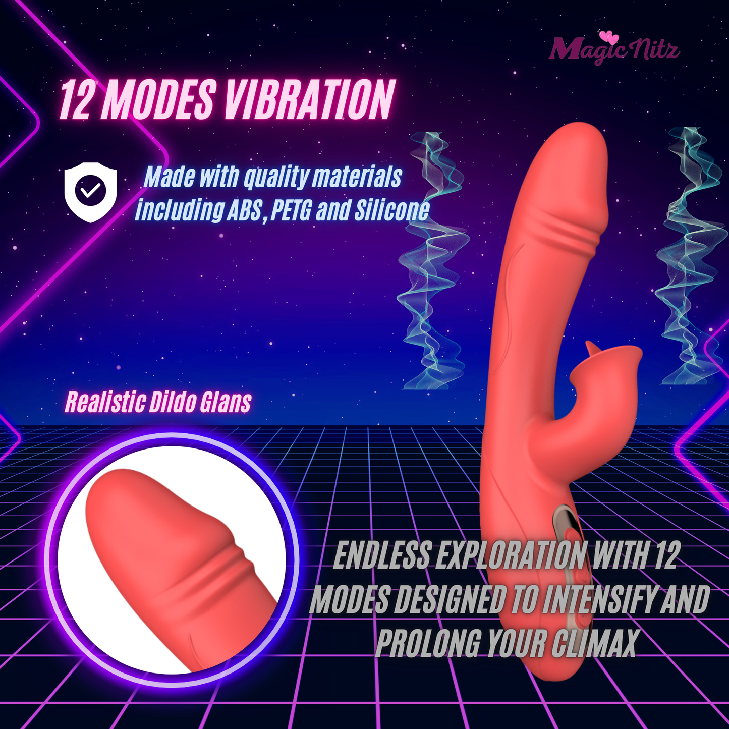 12-mode 2-in-1 G-spot and Clitoral Tongue Licking Vibrator