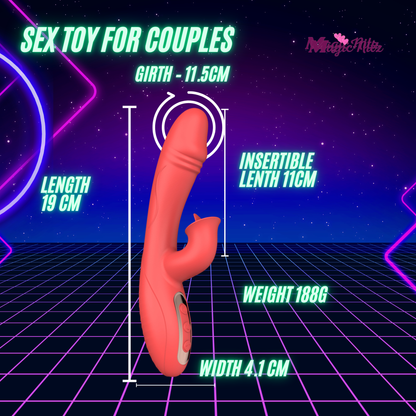 12-mode 2-in-1 G-spot and Clitoral Tongue Licking Vibrator