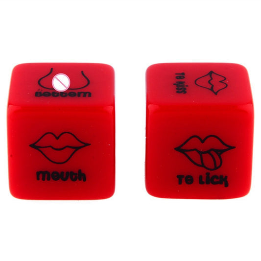 A Pair of Adult Games Action Body Part Sex Dice in Red