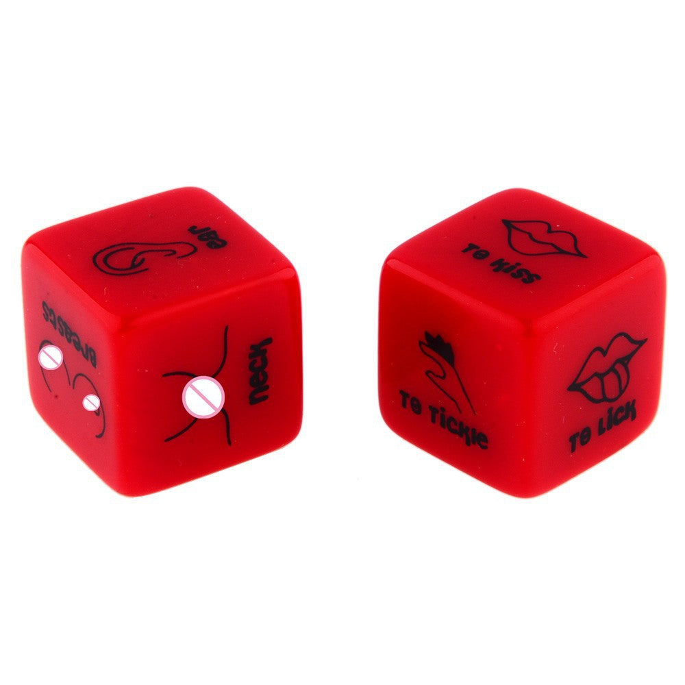 A Pair of Adult Games Action Body Part Sex Dice in Red