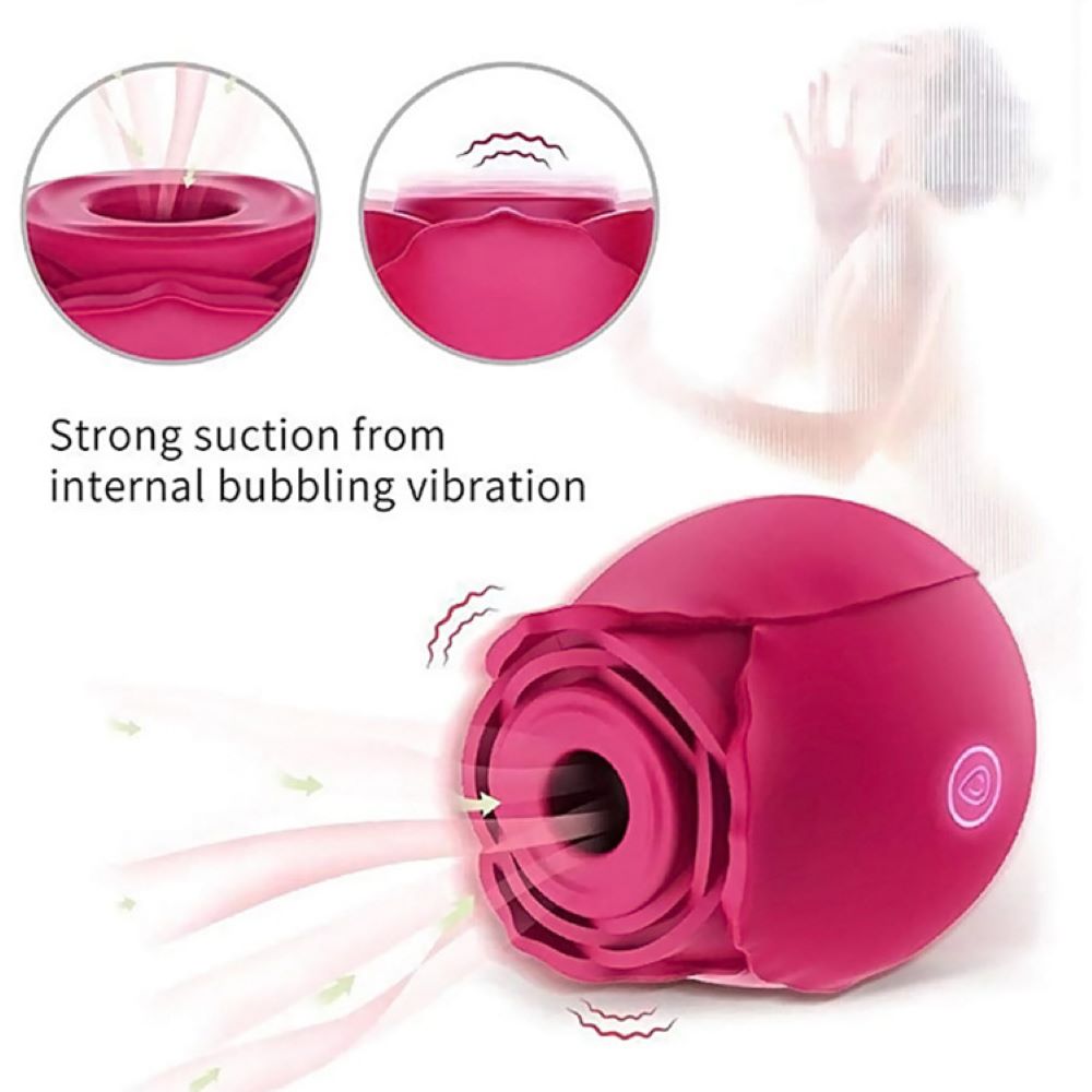 7 Suction Happy Meeting Rose Shaped Mini Massager Sucking Vibrator