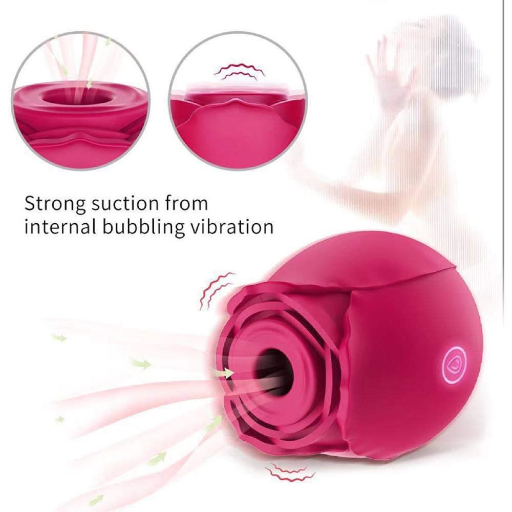 7 Suction Happy Meeting Rose Shaped Mini Massager Sucking Vibrator