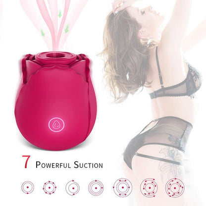 7 Suction Happy Meeting Rose Shaped Mini Massager Sucking Vibrator