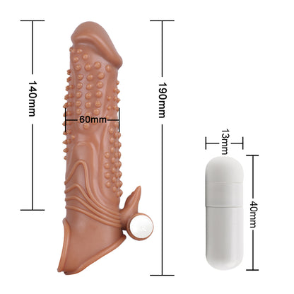 Huge Penis Extender Sleeve Ribbit Vibrator Realistic Texture G-Spot clitoral