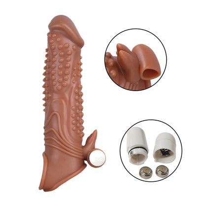 Huge Penis Extender Sleeve Ribbit Vibrator Realistic Texture G-Spot clitoral