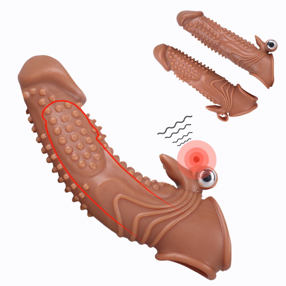 Huge Penis Extender Sleeve Ribbit Vibrator Realistic Texture G-Spot clitoral
