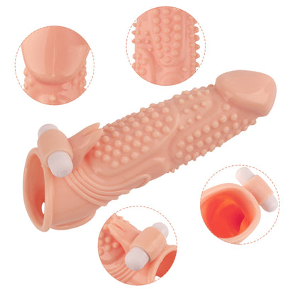 Huge Penis Extender Sleeve Ribbit Vibrator Realistic Texture G-Spot clitoral