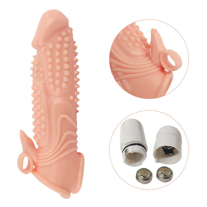 Huge Penis Extender Sleeve Ribbit Vibrator Realistic Texture G-Spot clitoral