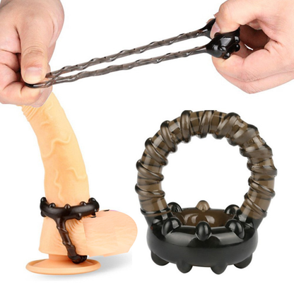 Silicone Dual Lock Cock Ring Penis Enhancer Prolong Erection
