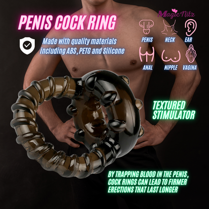 Silicone Dual Lock Cock Ring Penis Enhancer Prolong Erection