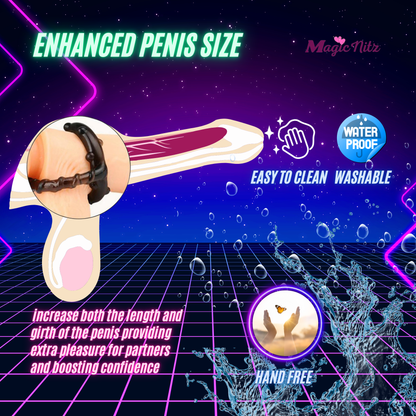 Silicone Dual Lock Cock Ring Penis Enhancer Prolong Erection