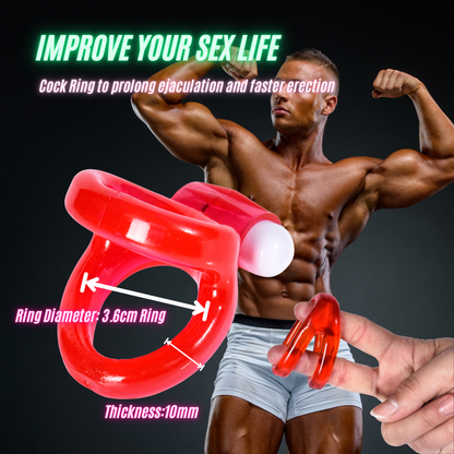 Silicone Vibe Dual Lock Cock Ring Penis Vibration Enhancer Prolong Erection