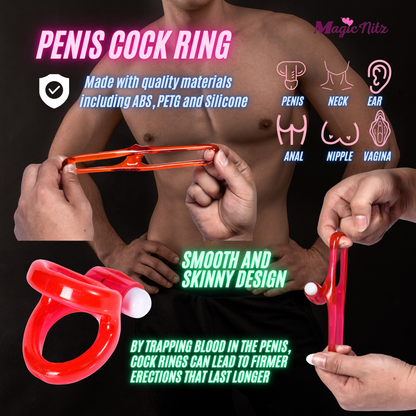 Silicone Vibe Dual Lock Cock Ring Penis Vibration Enhancer Prolong Erection