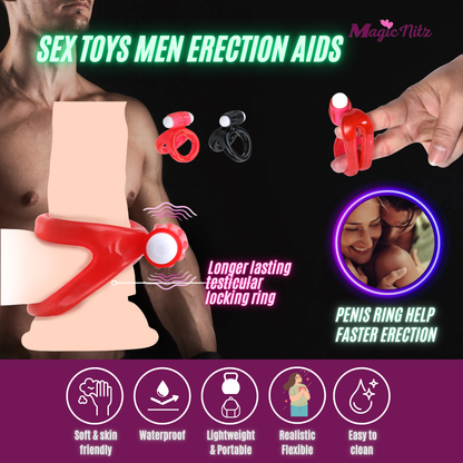 Silicone Vibe Dual Lock Cock Ring Penis Vibration Enhancer Prolong Erection