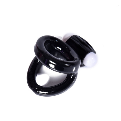 Silicone Vibe Dual Lock Cock Ring Penis Vibration Enhancer Prolong Erection
