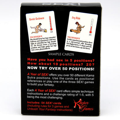 A Year of SEX! Adult Sexual Positioning Card Game