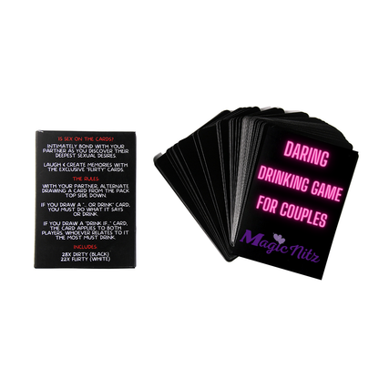 7-Piece Couples Foreplay Set - Rabbit Vibrator, Daring Drinking Card Game and Adult Sex Dice