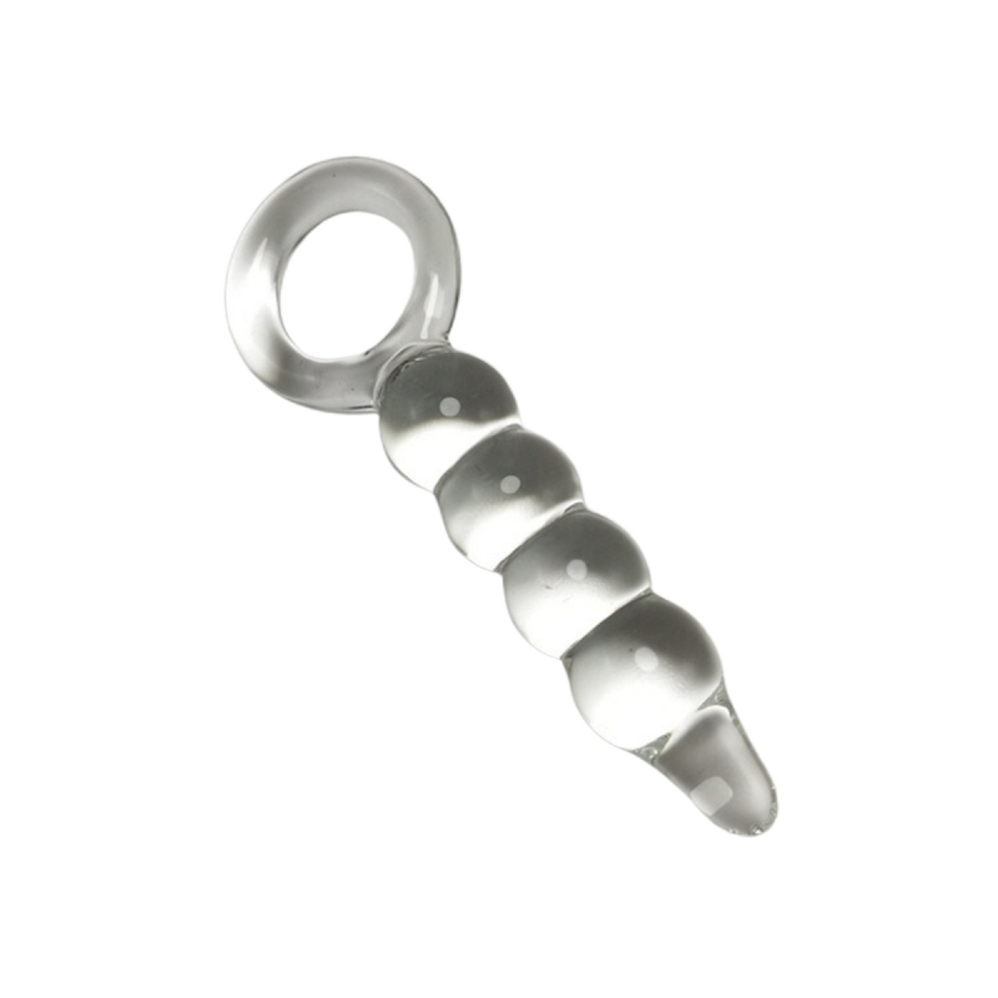 Anal Beads Butt Plug G-Spot Clear Glass Dildo With Ring Handle Magicnitz Anal Beads Butt Plug G-Spot Clear Glass Dildo With Ring Handle Magicnitz