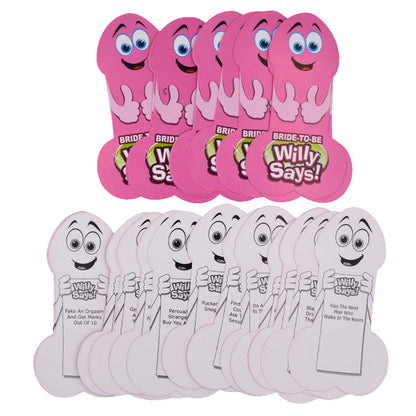 Adult Ladies Willy Says Hen Night Party Bachelorette Dare Playing Game Cards