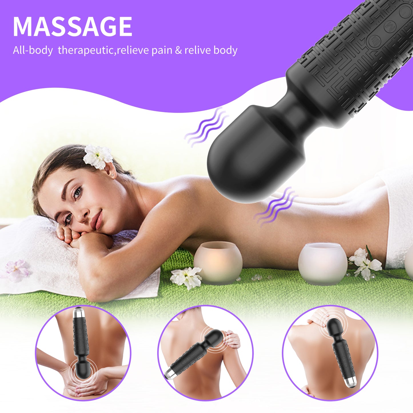 Melo Adult Multi Speed G-Spot Stimulator Handheld Massager Wand Vibrator