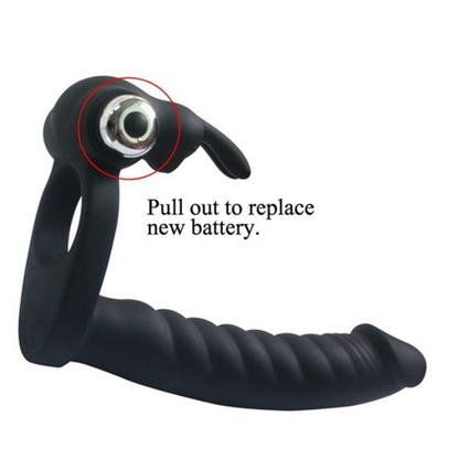Double Fun Rabbit Vibrator Triple Function Cock Ring 6 Inch Realistic Dildo
