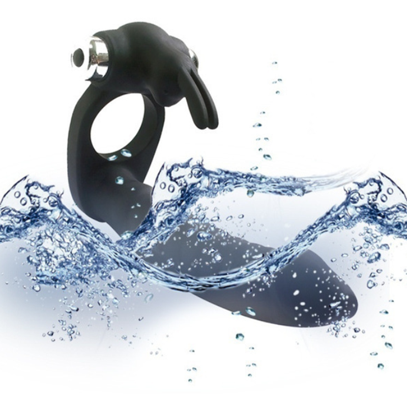 Double Fun Rabbit Vibrator Triple Function Cock Ring 6 Inch Realistic Dildo