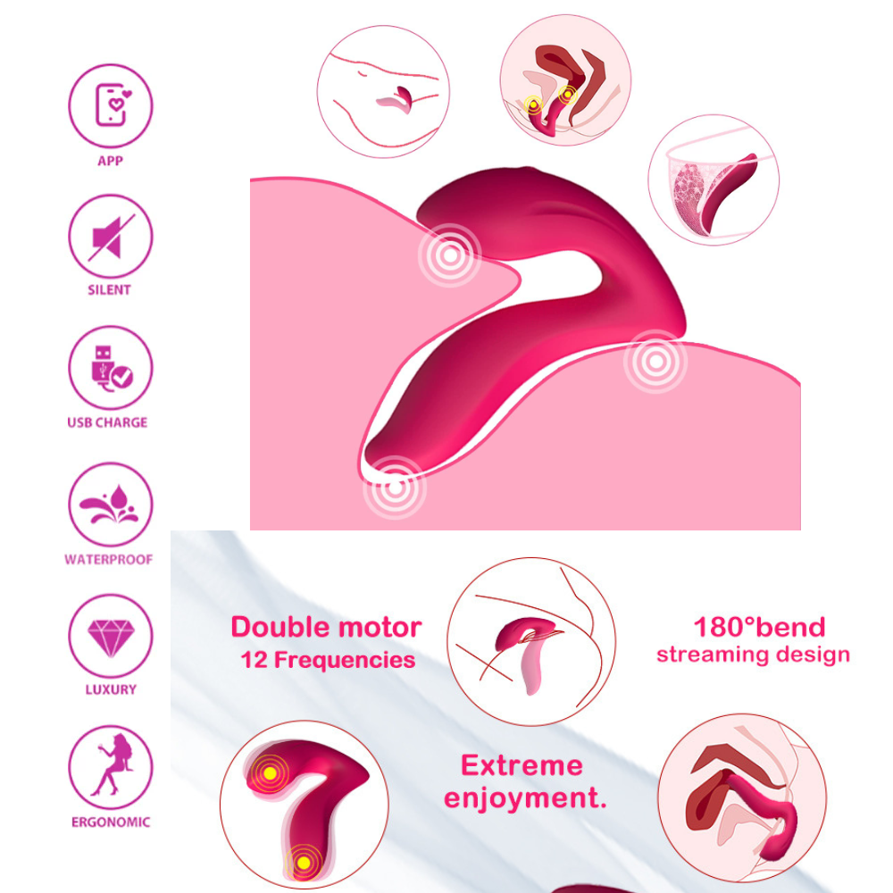 MELO G-Spot Vibrator App Controlled Dual Motor Vibrator+250ml Lube
