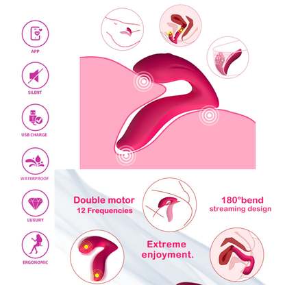 MELO G-Spot Vibrator App Controlled Dual Motor Vibrator+250ml Lube