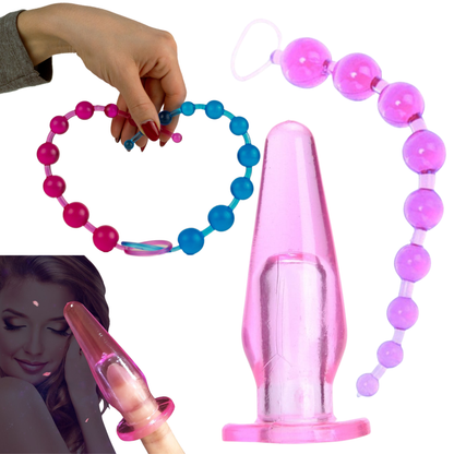 Beginners Anal Bead Finger Butt Plug Play Set