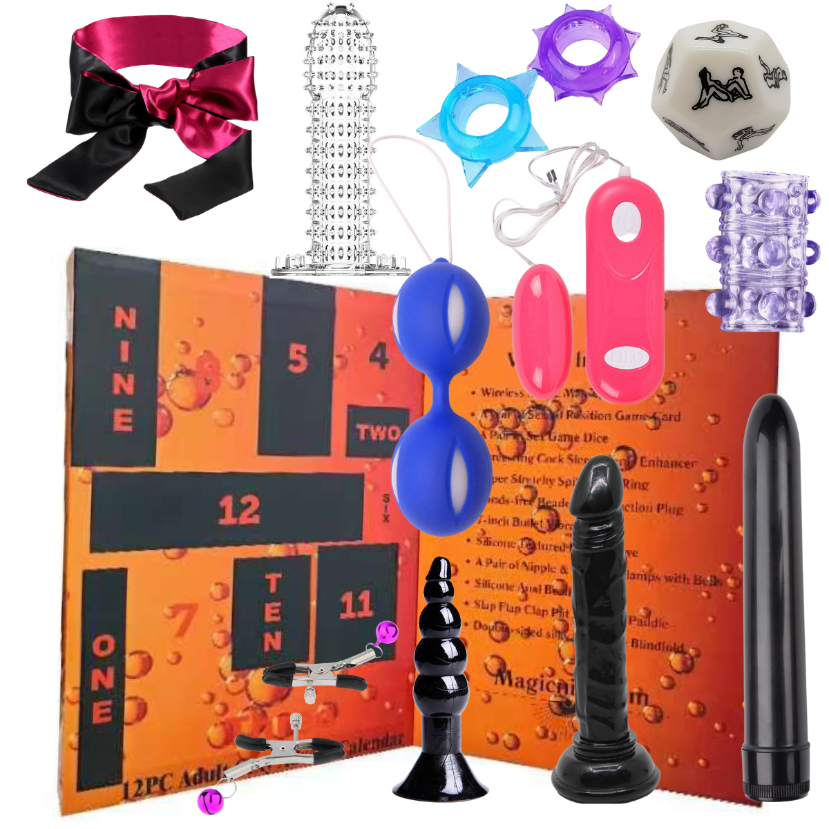 Adult Advent Calendar – 12 Days of Christmas Countdown Gift Bundle for Couple