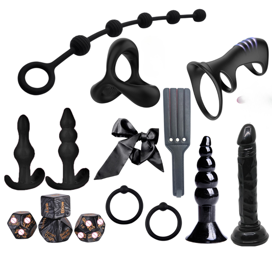 15-Piece BDSM Bondage & Couples Play Set - Premium Silicone Adult Toy Kit for Men & Women