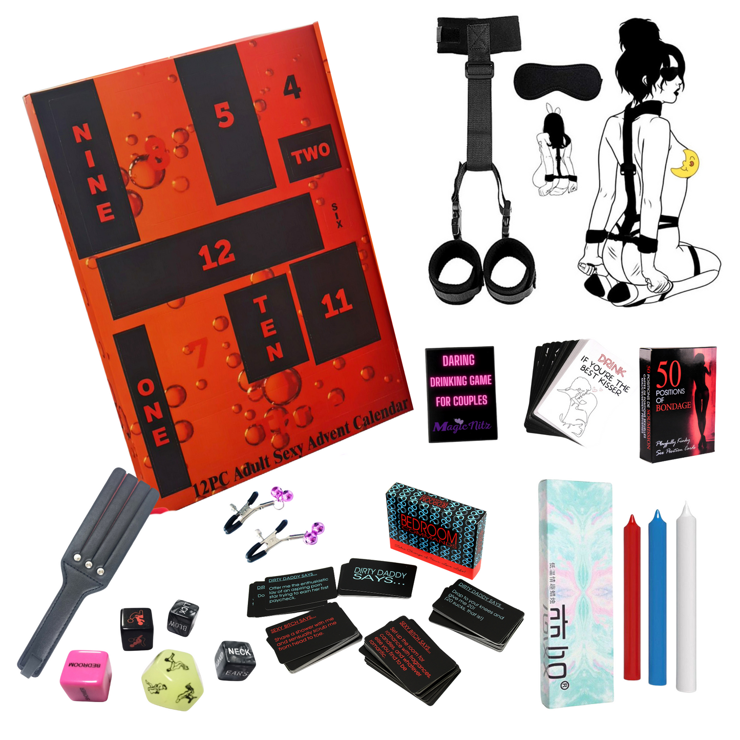 12 Nights of Game Bondage Bundle - Couples’ Christmas Advent Calendar
