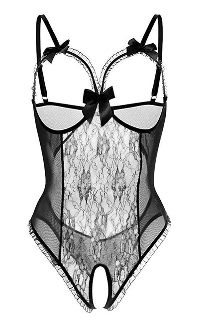 Exposed Open Bra Crotchless Lace Body- Sizes UK 8-18