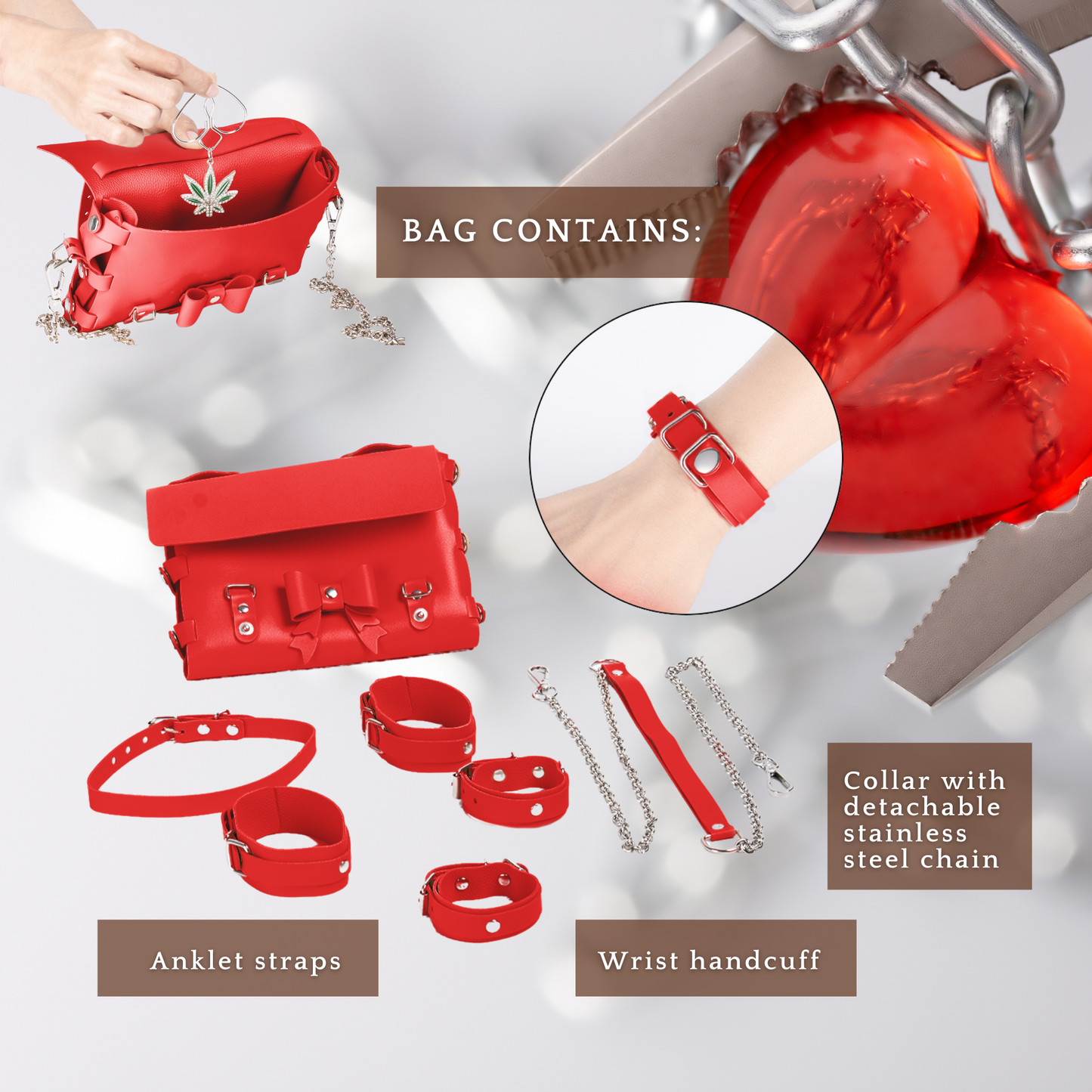 Valentine's Day Intimate Pleasure Jewellery Lingerie Game Red Bundle