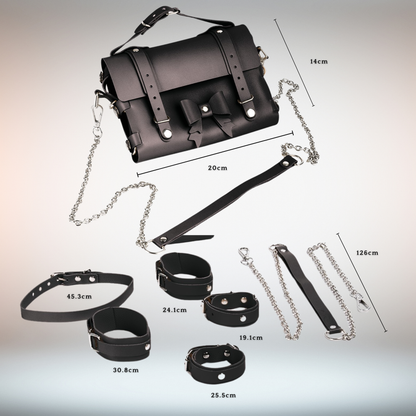 Valentine's Day Intimate Pleasure Bundle-Lipstick Vibrator, Bondaged inspired Cross bag, Mini Pen Key Ring