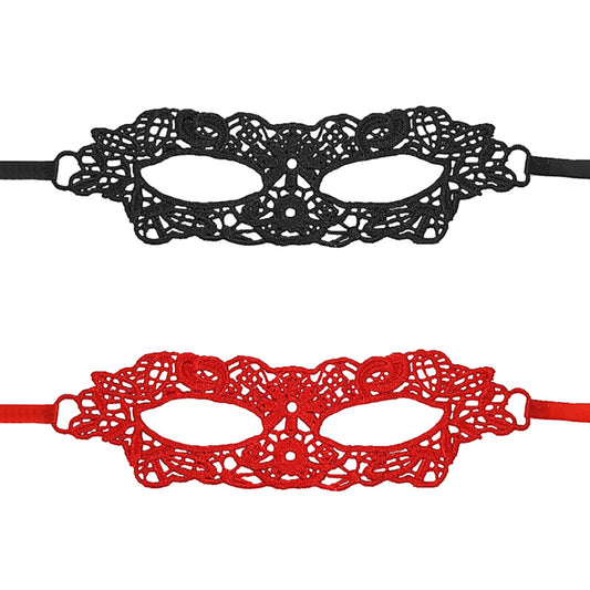 Masquerade Lace Mask in Red or Black
