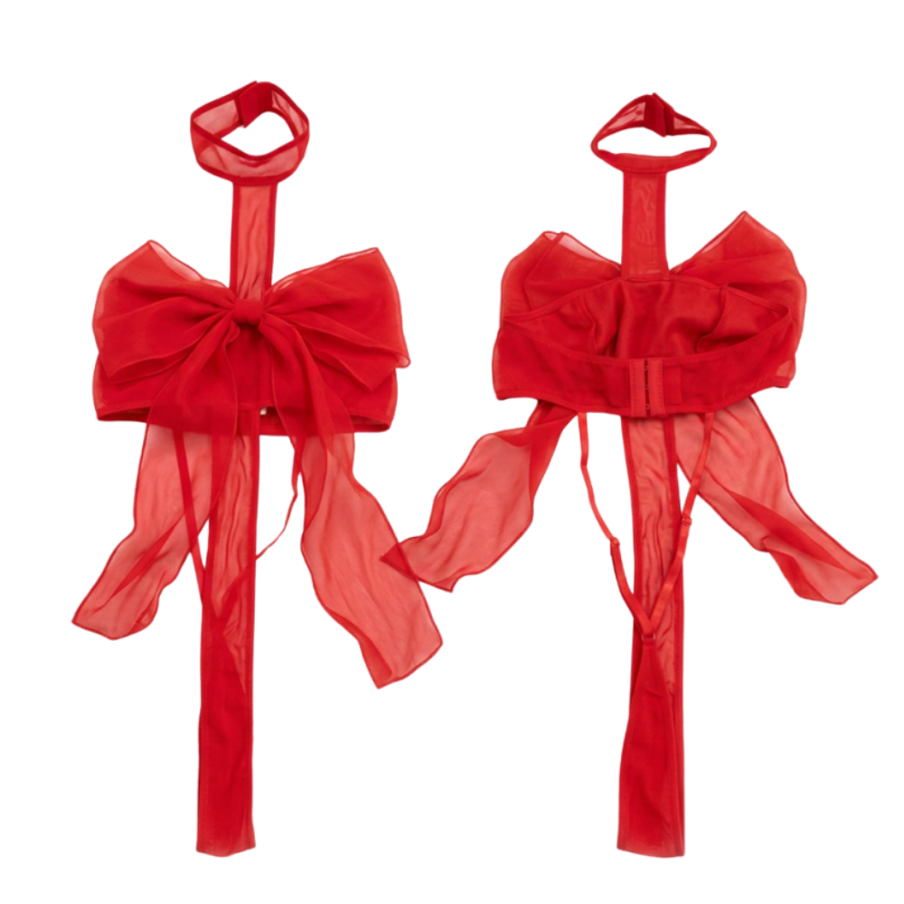Red Unwrap Me Bow Lingerie Set