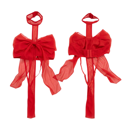 Red Unwrap Me Bow Lingerie Set