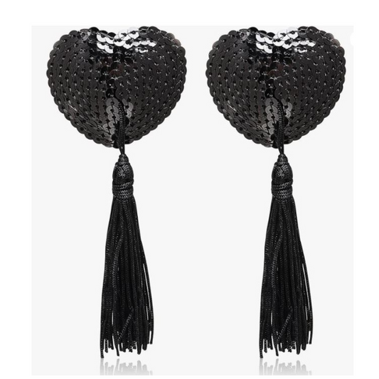 Black Sequin Nipple Tassels